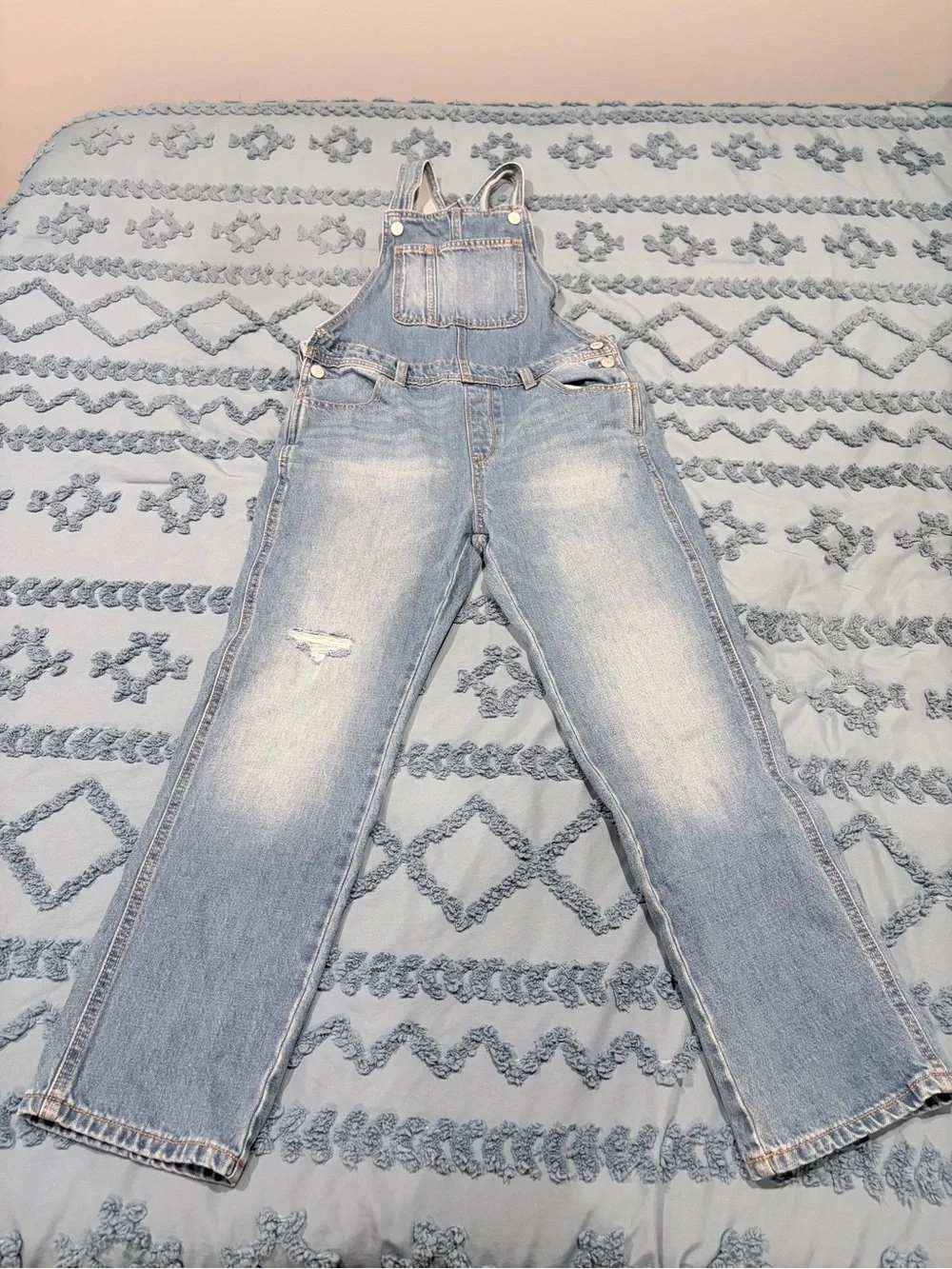 Light Blue Denim Overalls for Women - Relaxed Fit